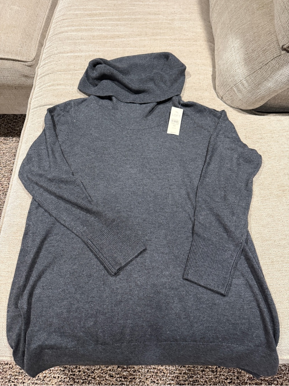 LOFT Charcoal Turtleneck Sweater